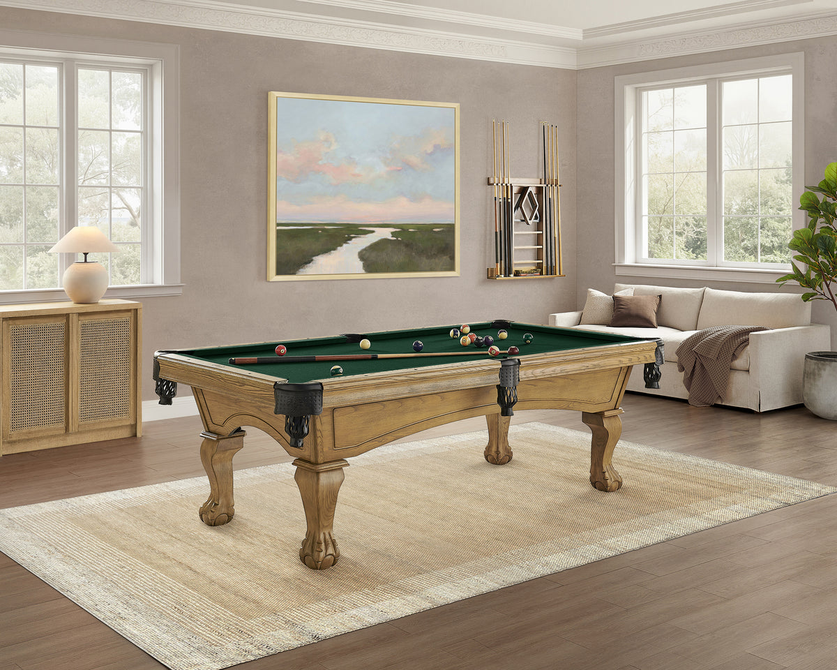 Hayden-Pool-Table-in-Wheat-with-Ball&Claw-Leg-1.jpg